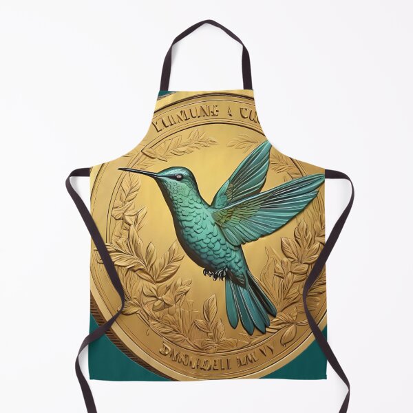 Item preview, OCHER YELLOW COIN A HUMMINGBIRD. designed and sold by Ciervo Primavera.