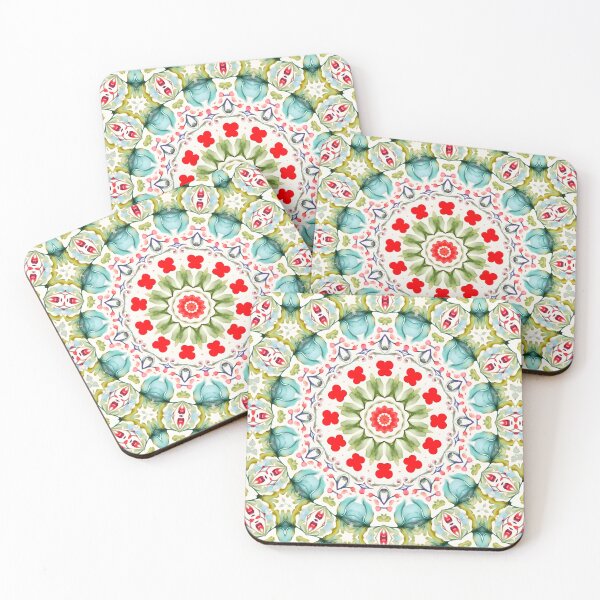 Item preview, Hippie flowers and hearts, abstract design. Vibrant colors on light background. designed and sold by Grygiel23.