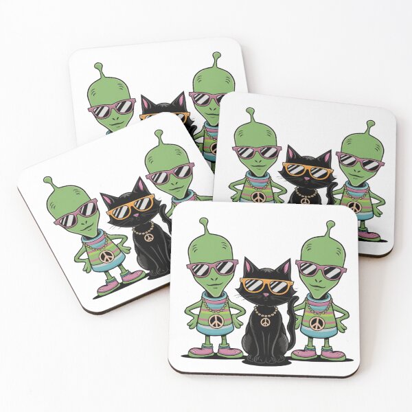 Item preview, Cat and aliens - best space friends ever! designed and sold by Micjr.