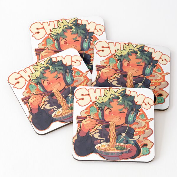 Item preview, Cute Manga Boy With Headphones Eating Noodles designed and sold by StickySparkle.
