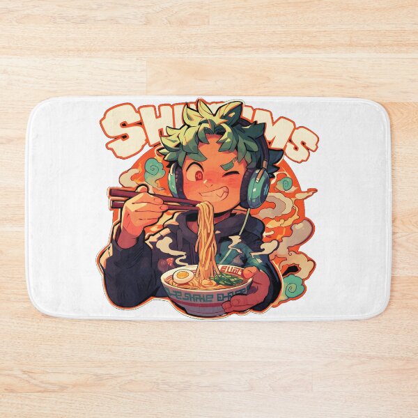 Item preview, Cute Manga Boy With Headphones Eating Noodles designed and sold by StickySparkle.
