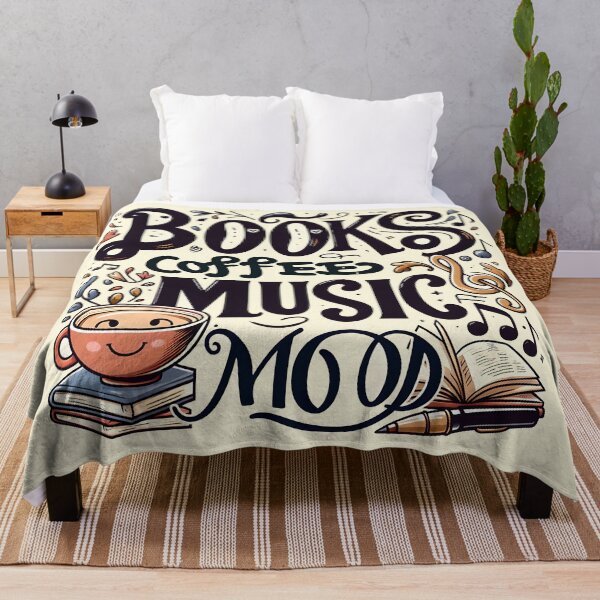 Item preview, Books Coffee Music Mood, typography designed and sold by maxmaj.