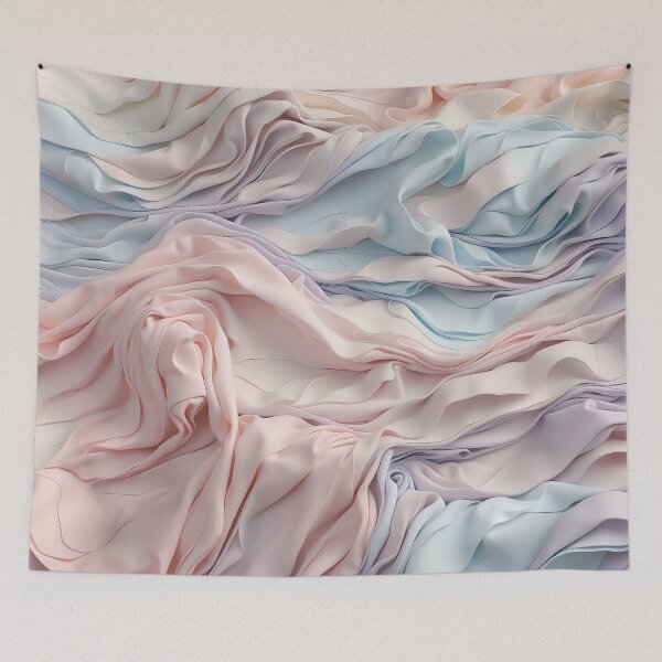 Item preview, Serene Pastel Waves: Fluid Elegance in Textile Art designed and sold by ArtComixHaven.