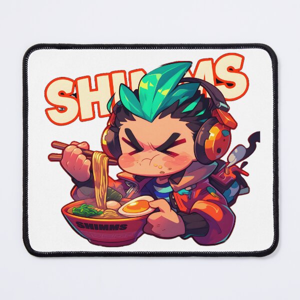 Item preview, Cute Manga Boy With Headphones Eating Noodles designed and sold by StickySparkle.