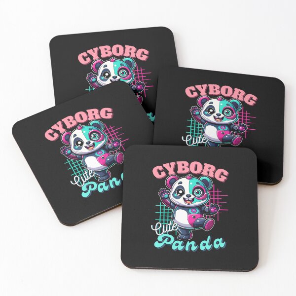Item preview, Cyborg Panda, pink and blue panda, Cyborg Cute Panda designed and sold by antcpjr682.