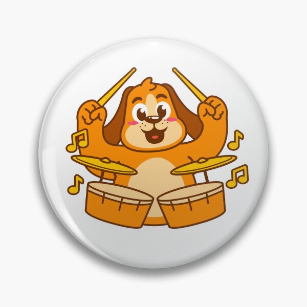 Item preview, cute dog drumming designed and sold by DesignbyMorena.