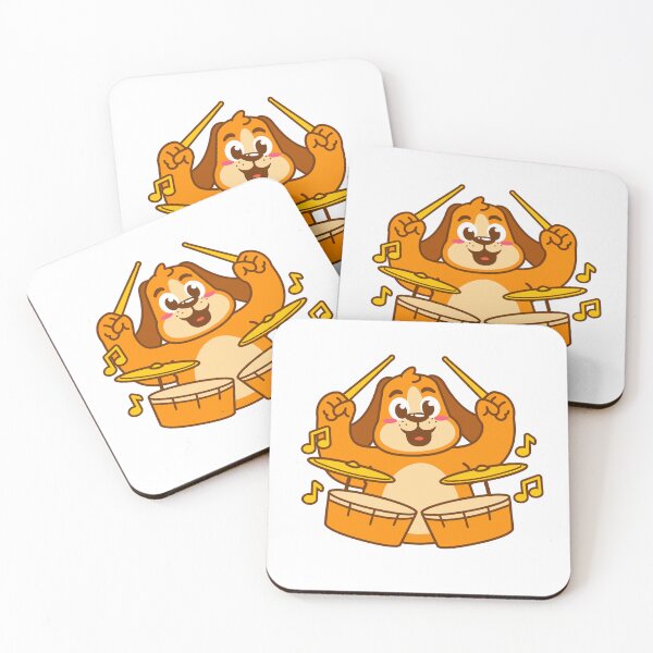 Item preview, cute dog drumming designed and sold by DesignbyMorena.