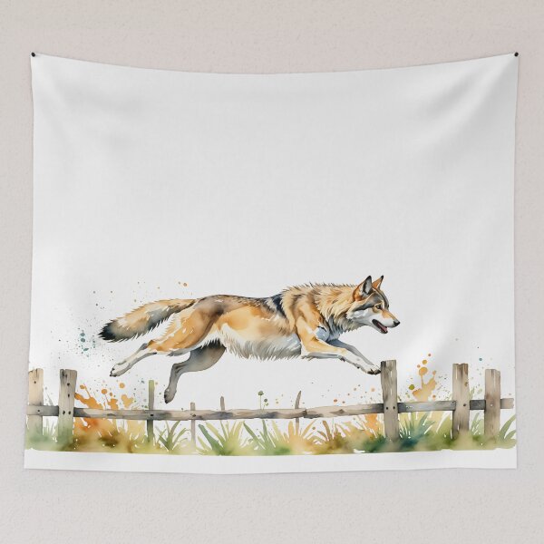 Item preview, Wolf jumping over the fence designed and sold by PragmaticP.