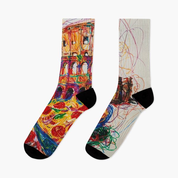 Item preview, Abstract Italian Artwork - Colosseum & Pasta designed and sold by feether-store.