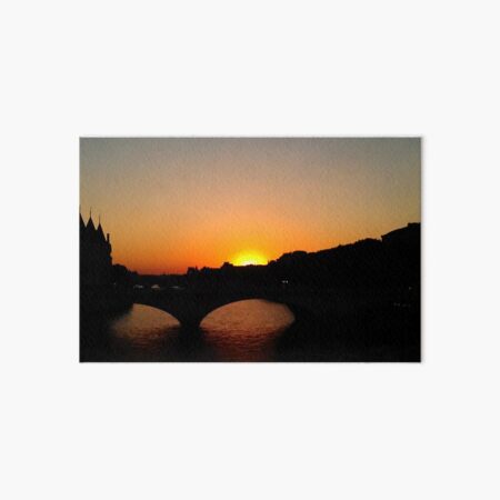 Notre Dame Bridge at Sunset Art Board Print