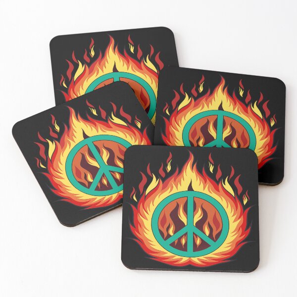 Item preview, Flames of Peace,illustration of peace symbol designed and sold by AgarutanPrint.