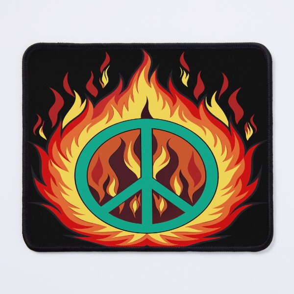 Item preview, Flames of Peace,illustration of peace symbol designed and sold by AgarutanPrint.