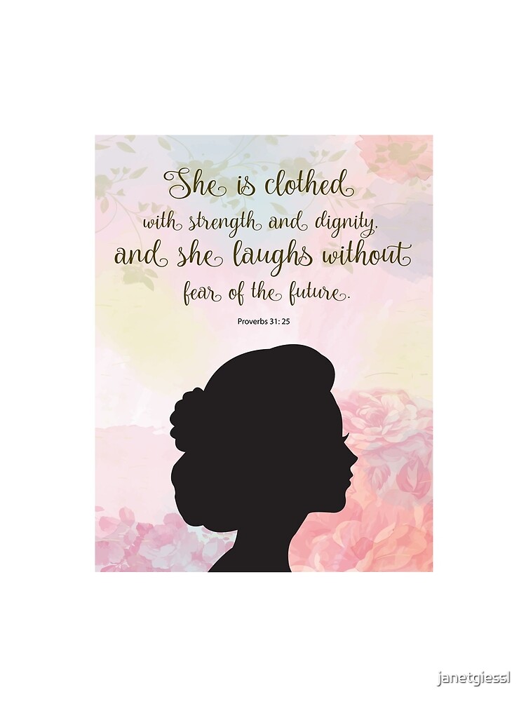 "Woman Silhouette Bible Verse Art" Tshirt for Sale by