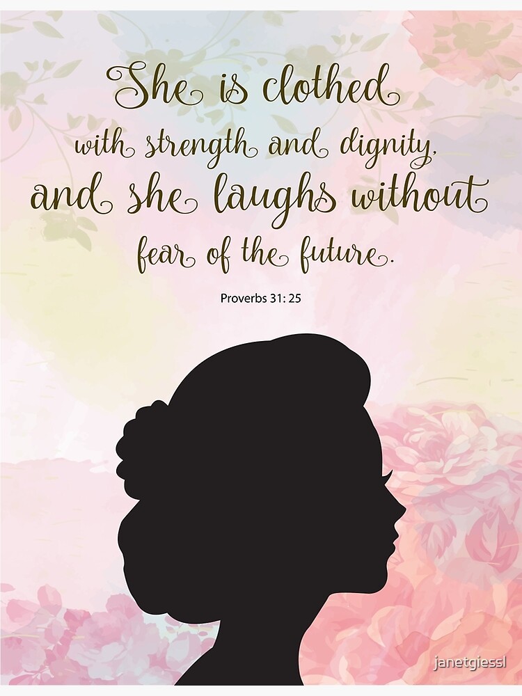 "Woman Silhouette Bible Verse Art" Art Print by Redbubble