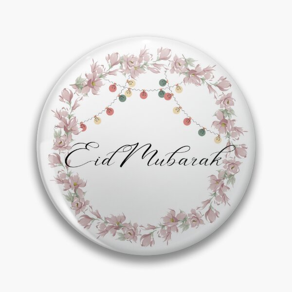 Item preview, Eid Mubarak floral wreath designed and sold by DesignJiggy.