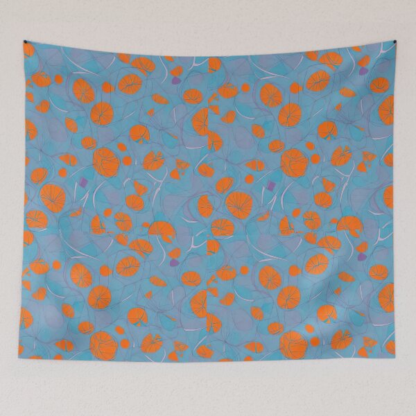 Item preview, Vibrant Symmetry Abstract Repetitive Pattern in Turquoise and Orange designed and sold by Frostquest.