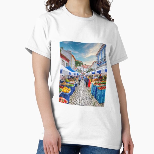 Vista previa del artículo con la obra «Vibrante mercado callejero V3», diseñado y vendido por HeyYau.