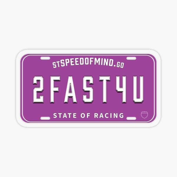 LICENSE PLATE [2FAST4U] Transparent Sticker