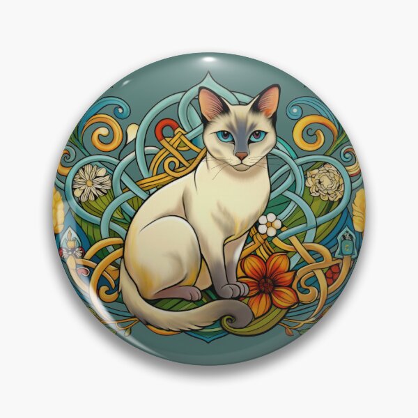 Item preview, Siamese cat and knotwork designed and sold by Mustela erminea.