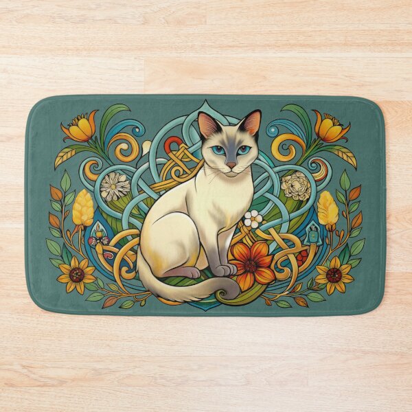 Item preview, Siamese cat and knotwork designed and sold by Mustela erminea.