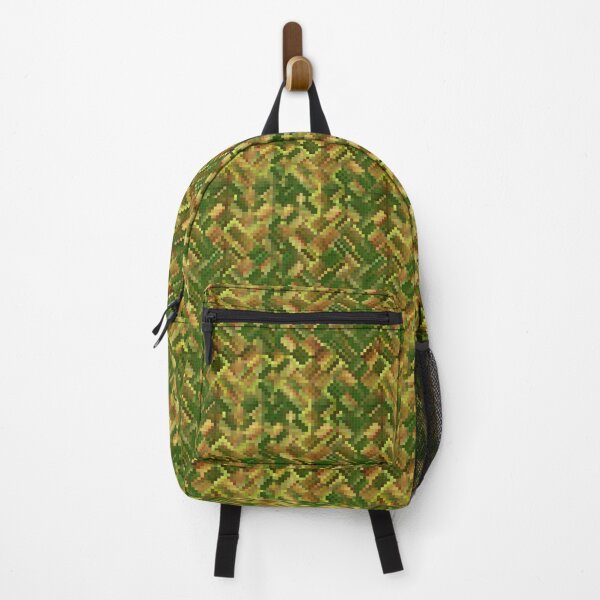 Item preview, Geometric Forest Green Rosewood Red Pixel Design designed and sold by Allison King.