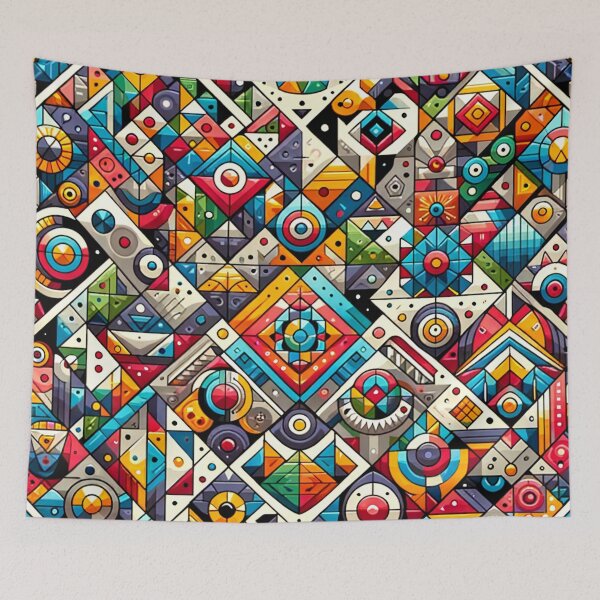 Item preview, Abstract Geometric Melody of Vivid Quilt Patterns designed and sold by ArtComixHaven.