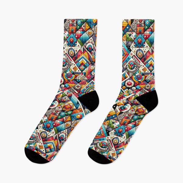 Item preview, Abstract Geometric Melody of Vivid Quilt Patterns designed and sold by ArtComixHaven.