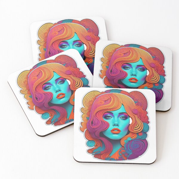 Item preview, Colorful Abstract Psychedelic Woman Retro Style designed and sold by Neer arts.