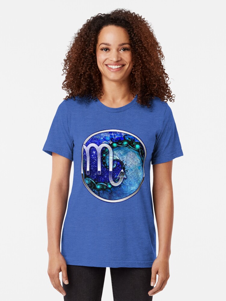 Alternate view of Nocturne of Scorpio - A Fractal Painting Tri-blend T-Shirt