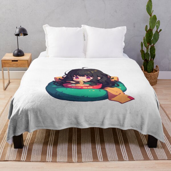 Item preview, Cute Kawaii Girl Eating Noodles designed and sold by StickySparkle.