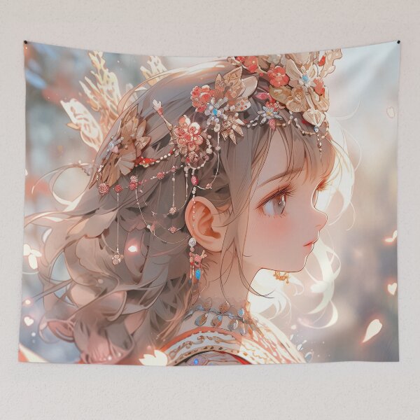 Item preview, Serene Autumnal Enchantress Anime Girl designed and sold by bubblegoth.
