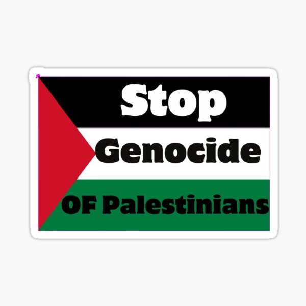 Item preview, Stop Genocide In Gaza Protest Sticker designed and sold by Trialloja.