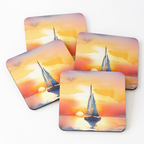 Item preview, Set Sail at Sunset - Watercolor designed and sold by LianaCreates.