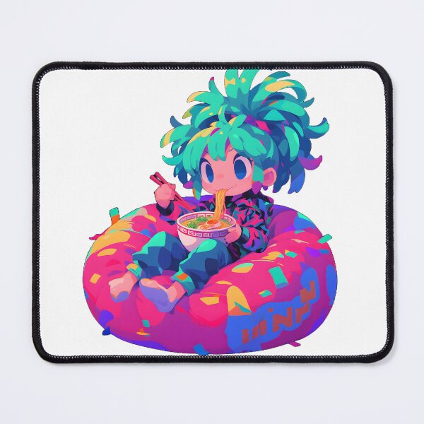 Item preview, Cute Kawaii Girl Eating Noodles designed and sold by StickySparkle.