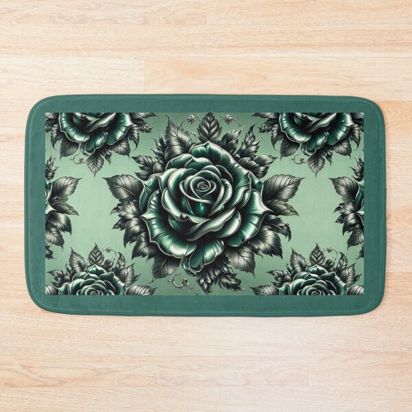 Item preview, Dark Apple Green Damask Roses designed and sold by DesignsByPrnces.