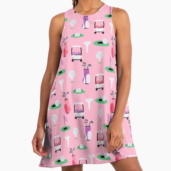 On The Golf Course On Pink Golf A-Line Dress On The Golf Course On Pink Golf A-Line Dress