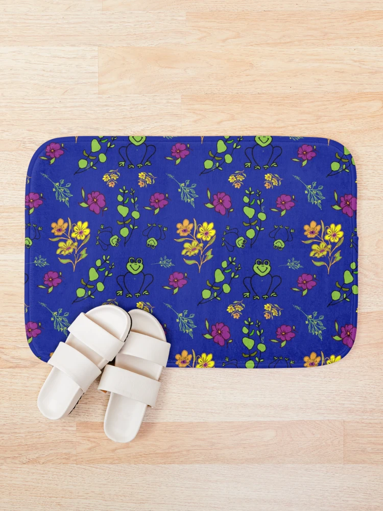 Thumbnail 1 of 6, Bath Mat, Frogs In Spring Time designed and sold by craftynatives.