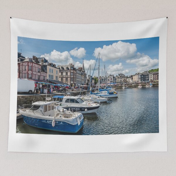 Item preview, Honfleur harbour in Normandy, France designed and sold by dvoevnore.