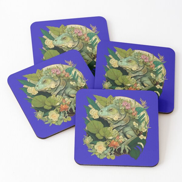 Item preview, A beautiful iguana among tropical flowers.  designed and sold by Natalia-Vlad.