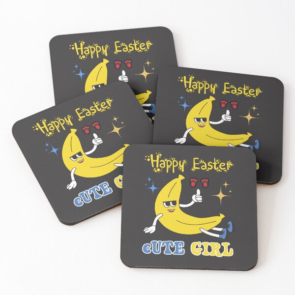 Item preview, Happy Easter Cute Girl Colorful Retro Groovy Cartoon Banana Design designed and sold by Raise2Shine.