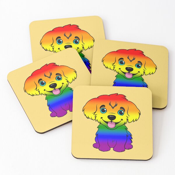 Item preview, Cute LGBTQIA+ Pride Flag Puppy, Subtle Rainbow Kawaii Dog Design designed and sold by Travelslightly.