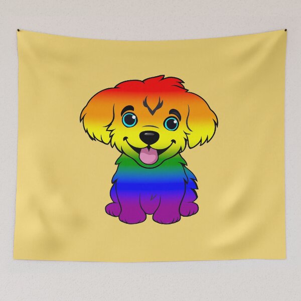 Item preview, Cute LGBTQIA+ Pride Flag Puppy, Subtle Rainbow Kawaii Dog Design designed and sold by Travelslightly.