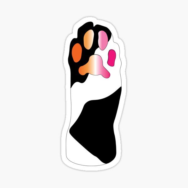 Black & White Cat Paw Lesbian Toe Beans Sticker