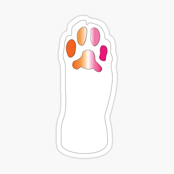 White Cat Paw Lesbian Toe Beans Sticker