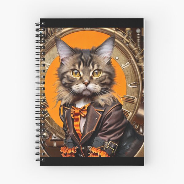 Item preview, Maine coon cat steampunk clock designed and sold by Astralia.