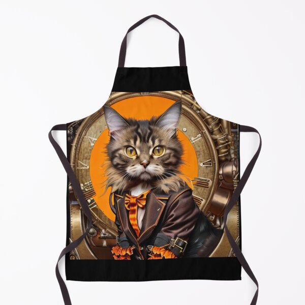 Item preview, Maine coon cat steampunk clock designed and sold by Astralia.