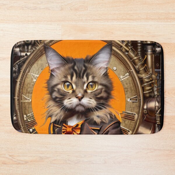 Item preview, Maine coon cat steampunk clock designed and sold by Astralia.