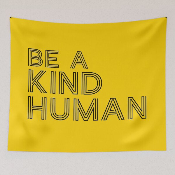 Item preview, Be A Good Kind Nice Human Line Text For Dark Black Background designed and sold by activlifewear.