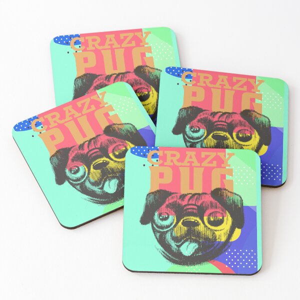 Item preview, Funny Crazy Pug Pop Art Colorful designed and sold by Ecmoprints.