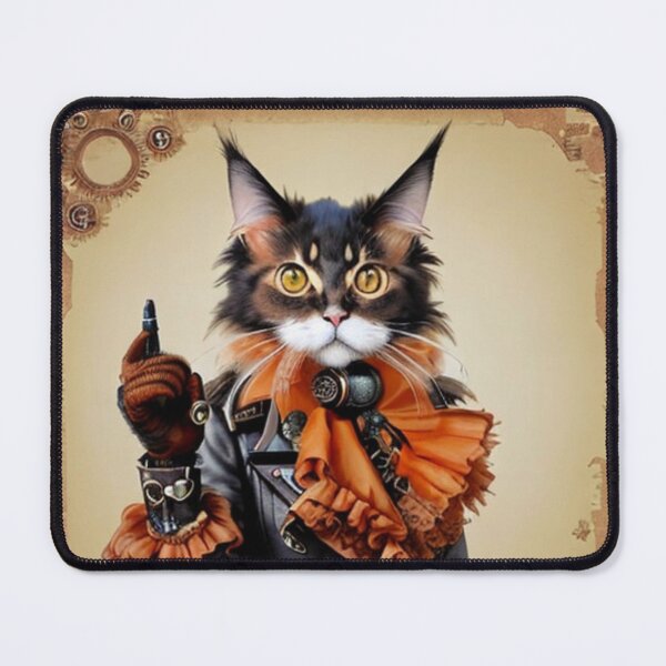 Item preview, Steampunk gentleman Maine coon cat designed and sold by Astralia.